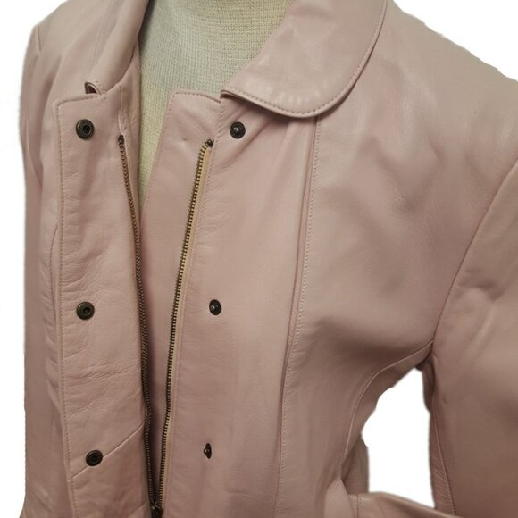 Women’s Soft Leather Single Overlap Lapel Short Exclusive Jacket 7 Color's - Picture 7 of 14